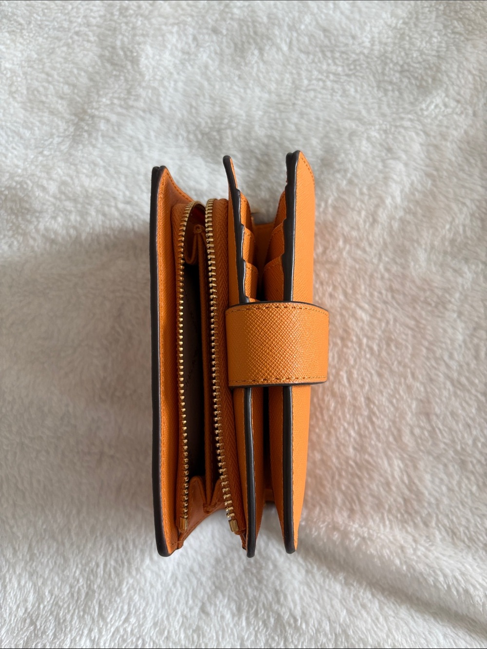 Michael Kors Orange Saffiano Zip-Around Wallet - Picture 2 of 6